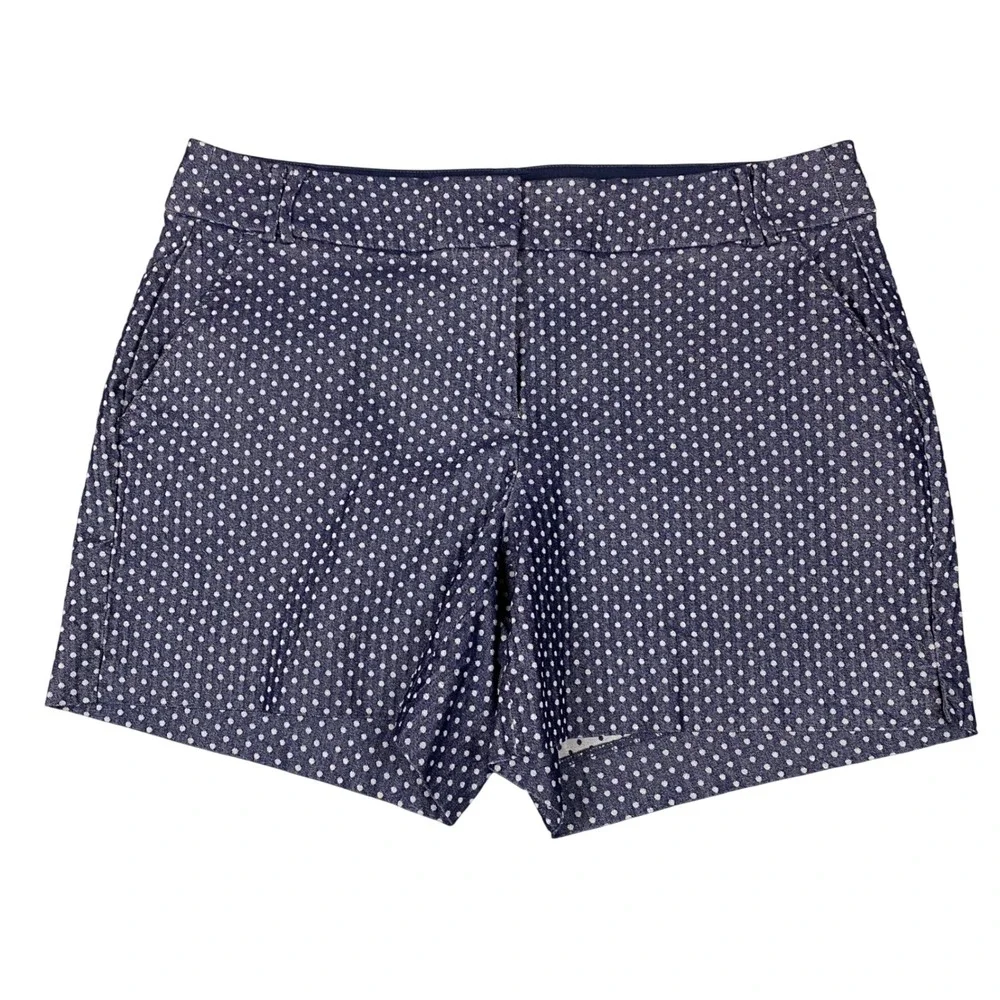 Lane Bryant The Lena Polka Dot Stretch Navy Shorts Womens 16 Blue